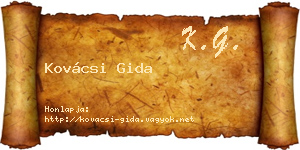 Kovácsi Gida névjegykártya
